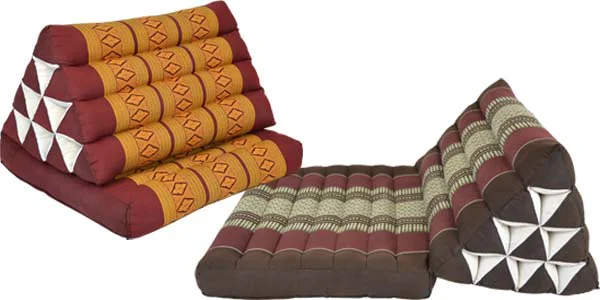 Triangle pillow with one fold-out cushion – handmade Thai design from Thaidecco