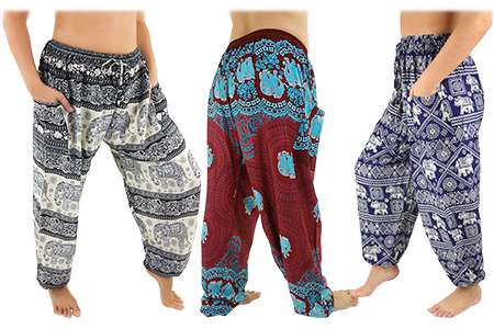 Byxor med elefanttryck