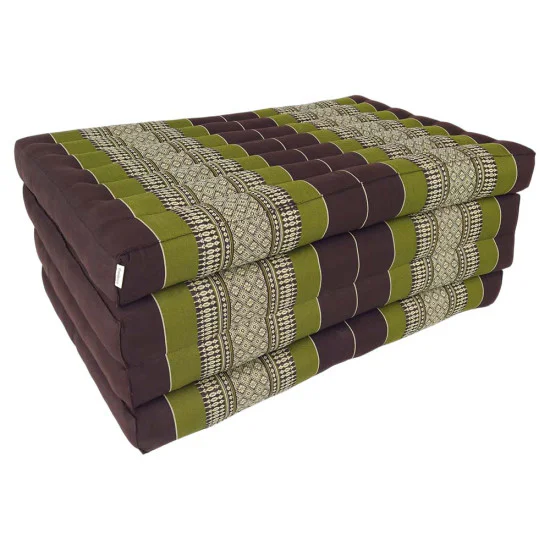 Brun-grön thailändsk golvmadrass 190x80 cm med kapok