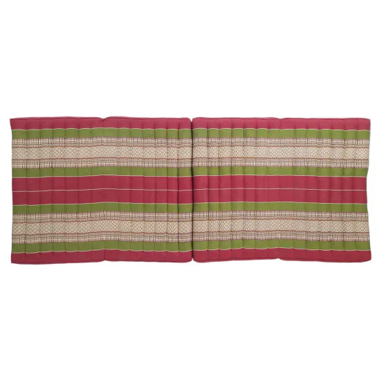 Red-green folding kapok mattress 190x80 cm in folded position