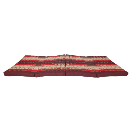 Red Thai folding floor mattress 190x80 cm with natural kapok