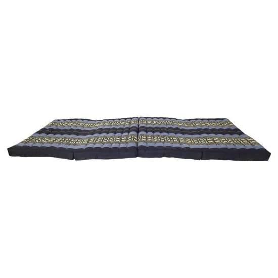 Black and blue folding floor mattress 190x80 cm with elephant pattern