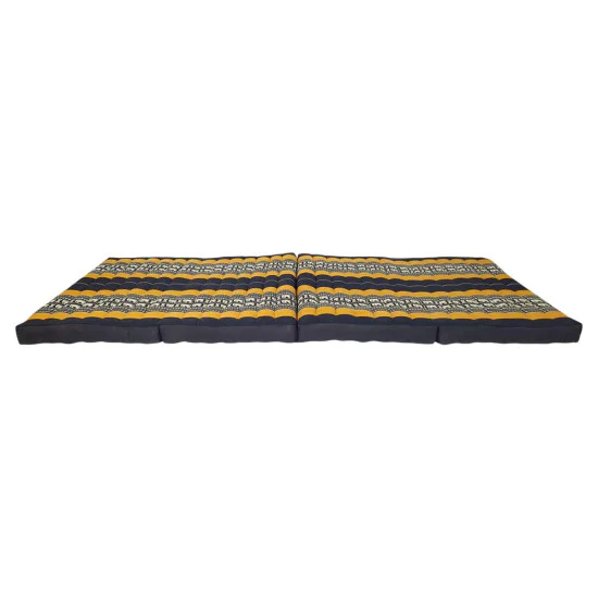 Black and orange folding floor mattress 190x80 cm with elephant pattern
