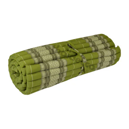 Grön-vit rullbar kapokmadrass 200x100 cm i thailändsk stil