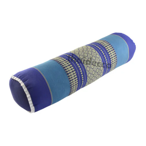 Bolster neck support pillow 55cm - Blue/White