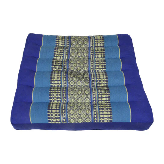 Sitting floor cushion 39x39x5cm - Blue/White