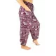 Aladdin Pants in Burgundy with Elephant Print