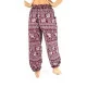 Aladdin Pants in Burgundy with Elephant Print