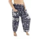Dark blue aladdin pants with elephant pattern