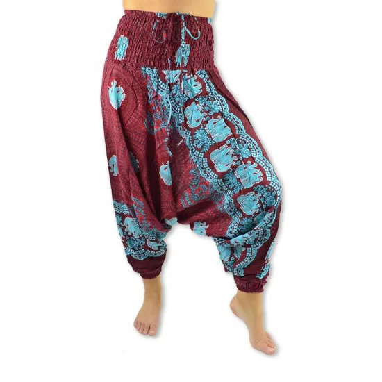 Harem Pants Elephant Rose - Burgundy