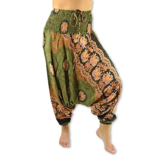 Harem Pants Elephant Rose - Green