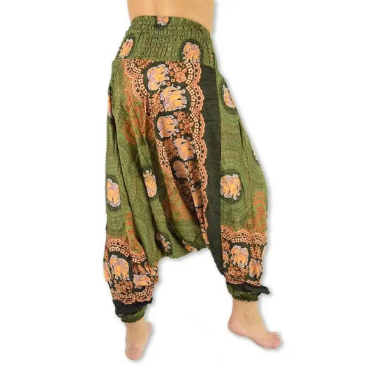 Harem Pants Elephant Rose - Green