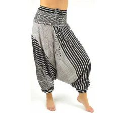 Harem Pants Stripes - Black
