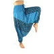 Stylish harem pants for both women and men with design stripes in blue