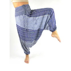 Harem Pants Stripes - Dark Blue/White