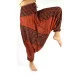 Stylish harem pants for both women and men with design stripes in orange