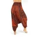 Stylish harem pants for both women and men with design stripes in orange