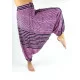 Women's and men's harem pants with design stripes in pink color