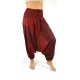 Harem pants for both women and men with design stripes in red color