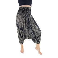 Harem Pants Water Drops - Black