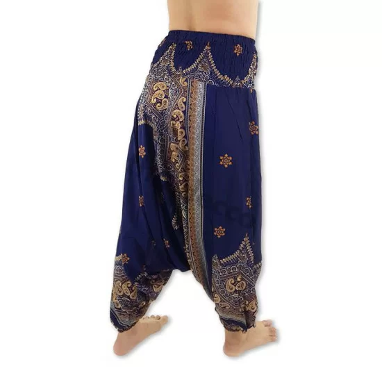 Harem pants Peacock Flower - Dark Blue