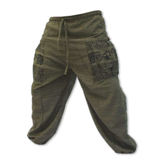 Aladdin pants Cotton Om pattern - Green