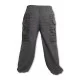Anthracite blue cotton trousers with Om sign
