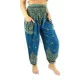 Smock pants in cool rayon material in blue-green color