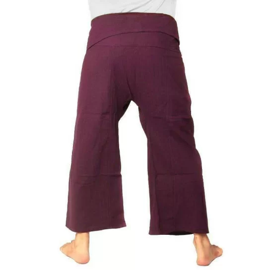 Thailändsk Fiskarbyxa och Fisherman pants i mörklila bomullsfärg