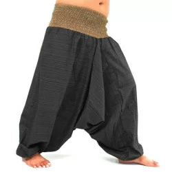 Haremsbyxa med låg gren - Mörkgrå & Beige