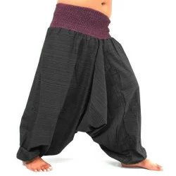 Harem pants Cotton - Dark Grey / Purple