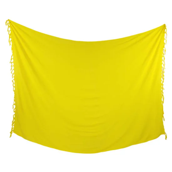 Klargul sarong för sol, bad i måtten 180x115 cm som är ett svalt strandplagg som är snabbtorkande