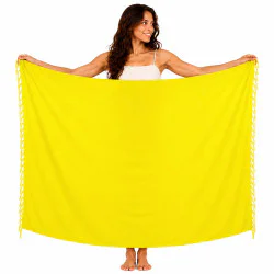 Sarong - Bright yellow plain color