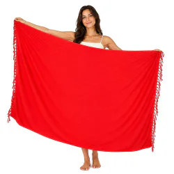 Red sarong for beach and swimming