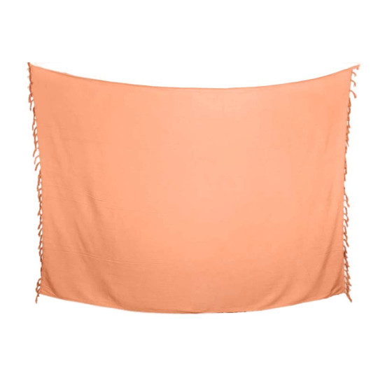Persikofärgad sarong för sol, bad och som svalt strandplagg