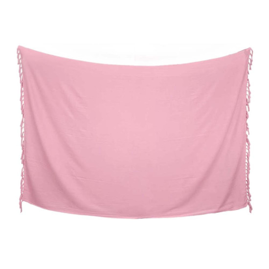 Pink sarong in plain color for beach, pool and sea