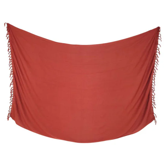 Rust red sarong in plain color for beach, pool and sea