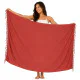 Rust red sarong in plain color for beach, pool and sea