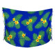 Stor sarong med blommor i blått, gult och grönt tryck