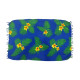 Big sarong with flowers print in blue, yellow and green color