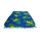 Big sarong with flowers print in blue, yellow and green color