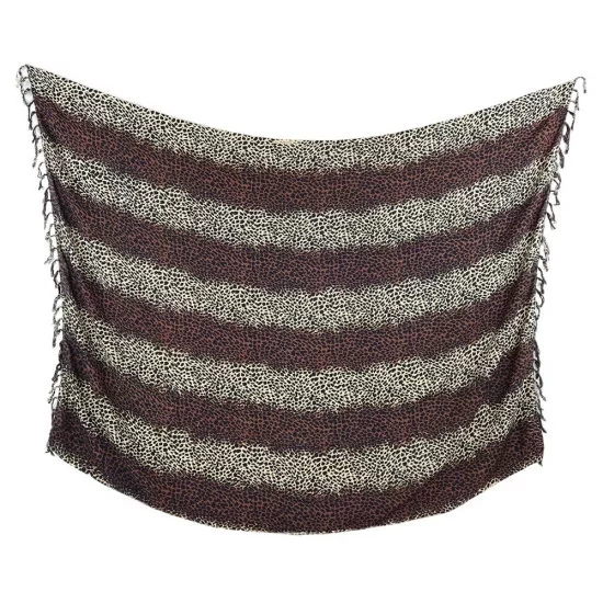 Summer sarong with striped brown-beige Savanna pattern