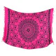 Pink Mandala Sarong with Fringe – Boho Beach Throw & Shawl