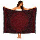 Black Mandala Sarong with Red Design – Stylish Beach Wrap