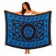 Blue sarong with elephant pattern - boho beach wrap