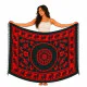 Sarong with red elephant pattern