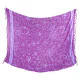 Purple sarong in soft artificial silk with floral design