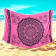 Pink fabric with mandala and flowers