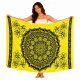 Yellow fabric with mandala and frangipani
