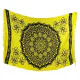 Yellow fabric with mandala and frangipani